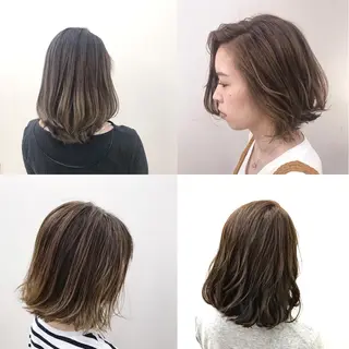 ミディアム カラー ブリーチカラー/ 岩破瑞希のヘアスタイル