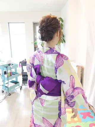 セミロング ヘアアレンジ ヘアメ/着付け 清水玲歌のヘアスタイル