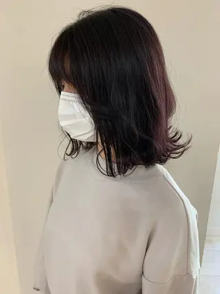 ミディアム カラー 顔まわりカット✄ ベージュカラー🧸のヘアスタイル