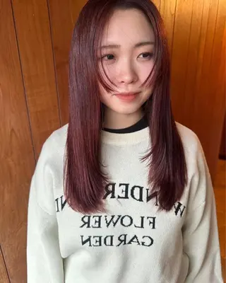 セミロング カラー ヘアアレンジ satsuki 暖色・ブラウンカラーのヘアスタイル