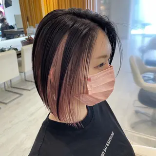 ミディアム カラー デザインカラー、艶髪 大塚　耕平のヘアスタイル