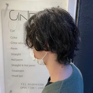 ショート パーマ メンズ CiNEMA daikanyama所属・透明感カラー🫧 今泉健太のヘアスタイル