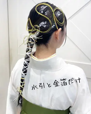 ロング 白髪ぼかしハイライト 着付けヘアアレンジのその他イメージ