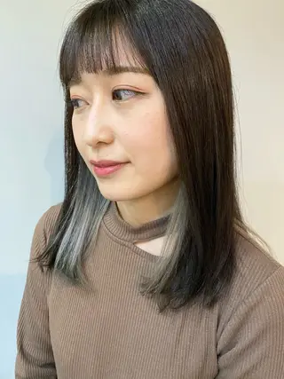 ミディアム カラー パーマ ヘアアレンジ メンズ キッズ ネイル マツエク・マツパ Uil所属・インナーカラー/ KANAのヘアスタイル