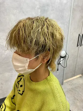 ショート パーマ メンズ ツイストスパイラル/ メンズ特化/中川誠也のヘアスタイル