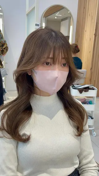 セミロング カラー 顔周り/透明感カラー /韓国ヘア/TAKUのヘアスタイル