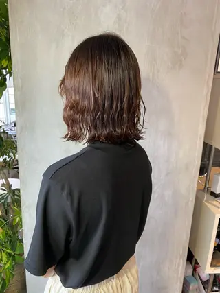 ショート カラー ヘアアレンジ 切りっぱなしボブ/ デザインカラー店長のヘアスタイル