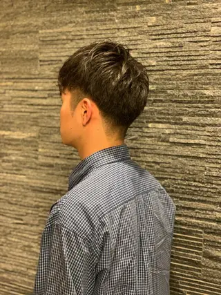 ミディアム メンズ HIROGINZAプレミアムバーバー赤坂店所属・田中 千恩のヘアスタイル