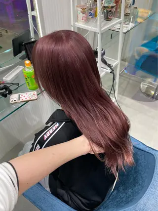 セミロング カラー 安井まゆ _Box mico.のヘアスタイル