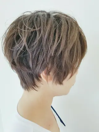 ショート カラー パーマ 髪質改善/ハイライト 小林秀樹のヘアスタイル