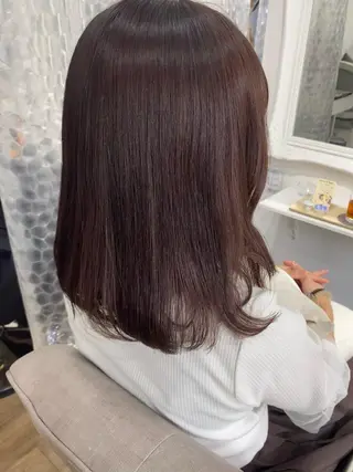 セミロング カラー ヘアアレンジ 艶ハイトーンカラー/ 梅田美容室/runaのヘアスタイル