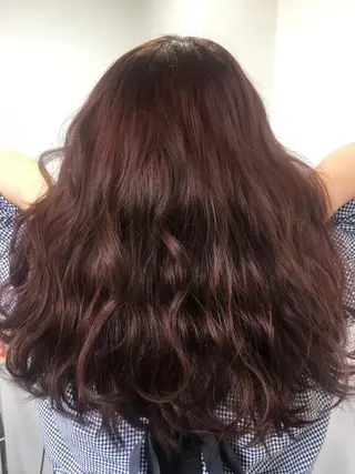 セミロング カラー ブリーチ毛縮毛矯正 👑山口のヘアスタイル