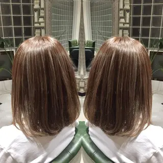 ミディアム カラー パーマ ヘアアレンジ tocca所属・毎月通える価格♪ 杉本真基のヘアスタイル