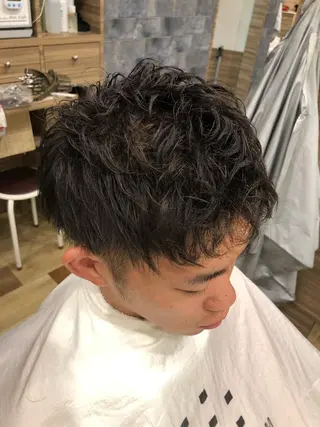 ショート パーマ メンズ 銀座マツナガ所属・立野 椋大のヘアスタイル