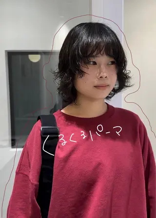 ミディアム カラー パーマ お洒落パーマ/ 艶カラー/michiのヘアスタイル