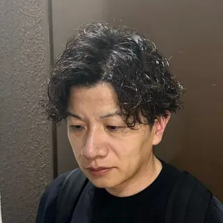 ミディアム パーマ メンズ 柏メンズカットパーマ NO.1タイチのヘアスタイル
