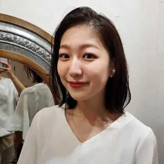 ミディアム カラー フリーランス所属・韓国ヘア レイヤー くびれヘアMATSUのヘアスタイル