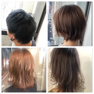 ミディアム カラー 髪質改善&ブリーチ 伊勢 祐一郎のヘアスタイル