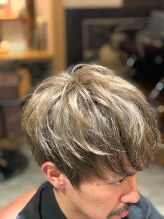 カラー メンズ familiar BOND所属・佐々木陸斗 ショート&メンズのヘアスタイル