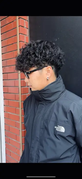 パーマ メンズ スパイキーパーマ 柏NO1 藤本葉のヘアスタイル