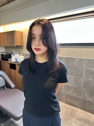 セミロング カラー 木下 健心のヘアスタイル