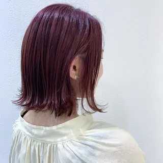 ミディアム カラー 顔周り/暗髪カラー /アベ マホのヘアスタイル