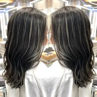 ミディアム カラー 縮毛/レイヤー 韓国/橋口のヘアスタイル