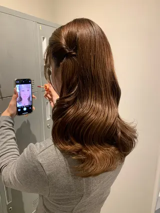 セミロング カラー ブリーチ/アレンジ 天満/chihiroのヘアスタイル