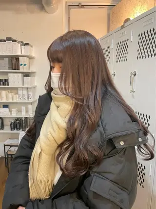 ロング カラー パーマ fifth所属・センターパート／マッ シュ／パーマ　あさみのヘアスタイル