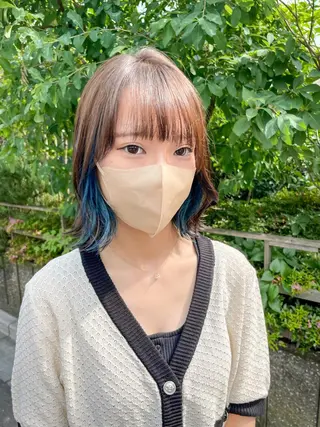 ミディアム ブリーチ/美髪矯正 垢抜けヘア/そらのヘアスタイル