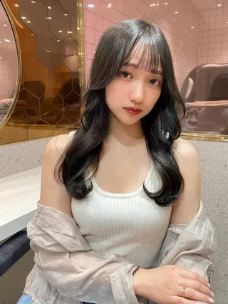 セミロング カラー 韓国ヘア🤍顔周り/ 髪質改善✨/林遼一郎のヘアスタイル