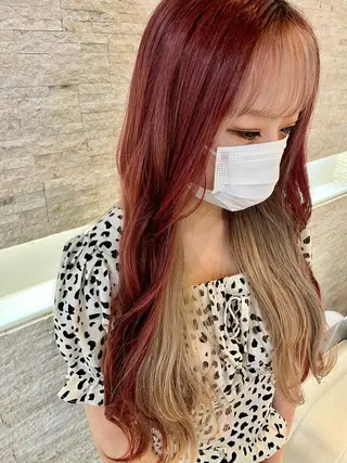 ロング カラー 韓国/インナーカラー 🍑YUI🍑のヘアスタイル