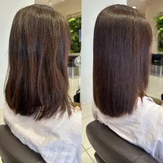 ミディアム 髪質改善/お呼ば れヘア/透明感カラーのヘアスタイル