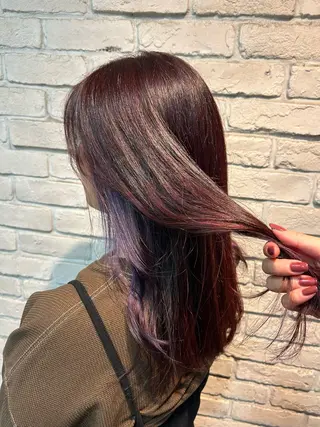 セミロング カラー ヘアメ☯️派手髪 ☯️ルカのヘアスタイル