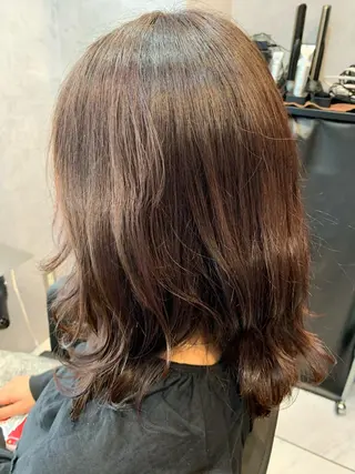 セミロング カラー 透明感/ブリーチ縮毛 /髪質改善/星野純一のヘアスタイル