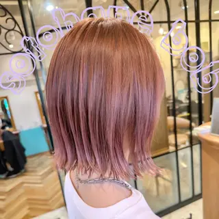 ショート ストンボブ/レイヤー 艶カラー💎ヒデジのヘアスタイル