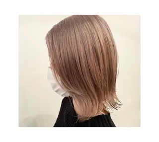 ミディアム カラー やました りなのヘアスタイル