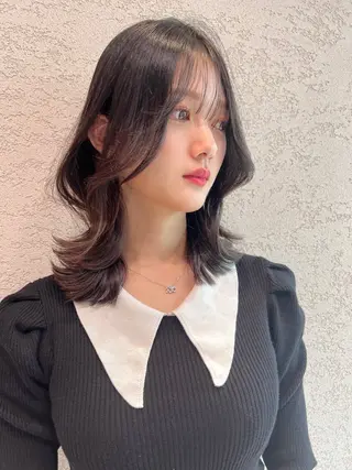 ミディアム カラー レイヤーカット/ 顔周り 五島巨幹のヘアスタイル