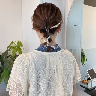 ミディアム カラー ヘアアレンジ ブリーチなしカラー/ 髪質改善/寺門束のヘアスタイル