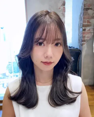 セミロング カラー On所属・顔まわりカット🌟 くびれヘア/寺門遥輝のヘアスタイル