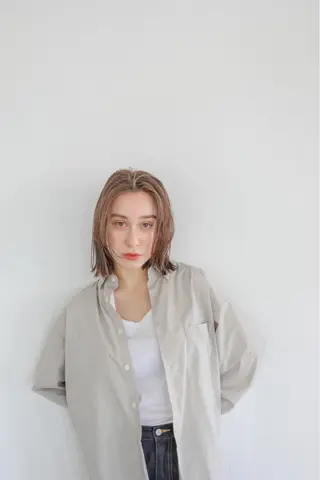 ミディアム カラー wixy    mimi所属・透明感カラーの人 ベージュの王様のヘアスタイル