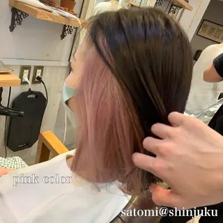 ミディアム 淡色ふんわりhair 新宿satomiのヘアスタイル