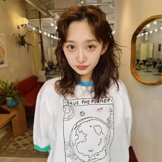 セミロング カラー honoka ikegamiのヘアスタイル