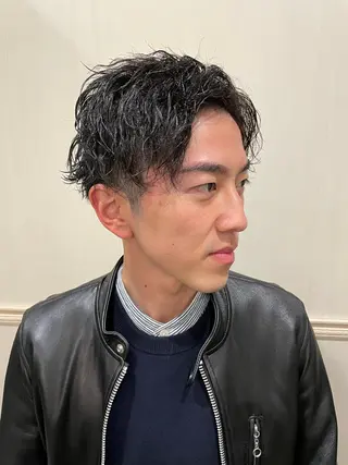 ショート パーマ メンズ Graceful BarBer platinum所属・無料メンズカット💈 遠山泰輝のヘアスタイル