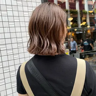 ミディアム カラー HARUNA🤍 色持ち良いツヤ髪のヘアスタイル