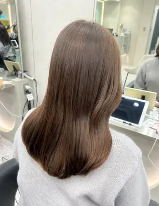 ミディアム カラー ヘアアレンジ fumika🎀 韓国ヘア×ベージュのヘアスタイル