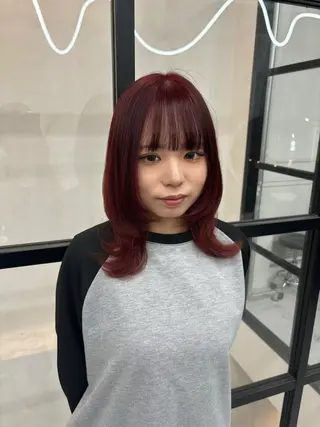 ミディアム カラー fudge所属・MaisonHALU 松浦光咲のヘアスタイル