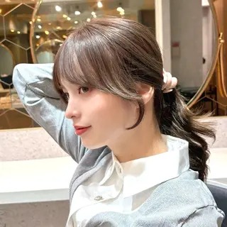 セミロング カラー パーマ ヘアアレンジ メンズ キッズ 新宿/小顔レイヤー/ 顔まわり/西慶太朗のヘアスタイル