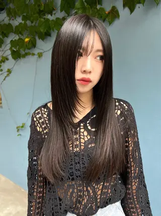 ロング カラー 韓国ヘア♡ 顔まわりカットayaのヘアスタイル