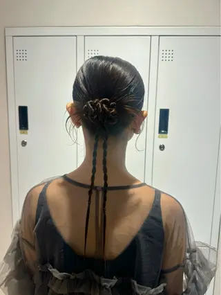 ヘアアレンジ 🍪ヨシイハルネ🍪 ラベンダーカラーのヘアスタイル